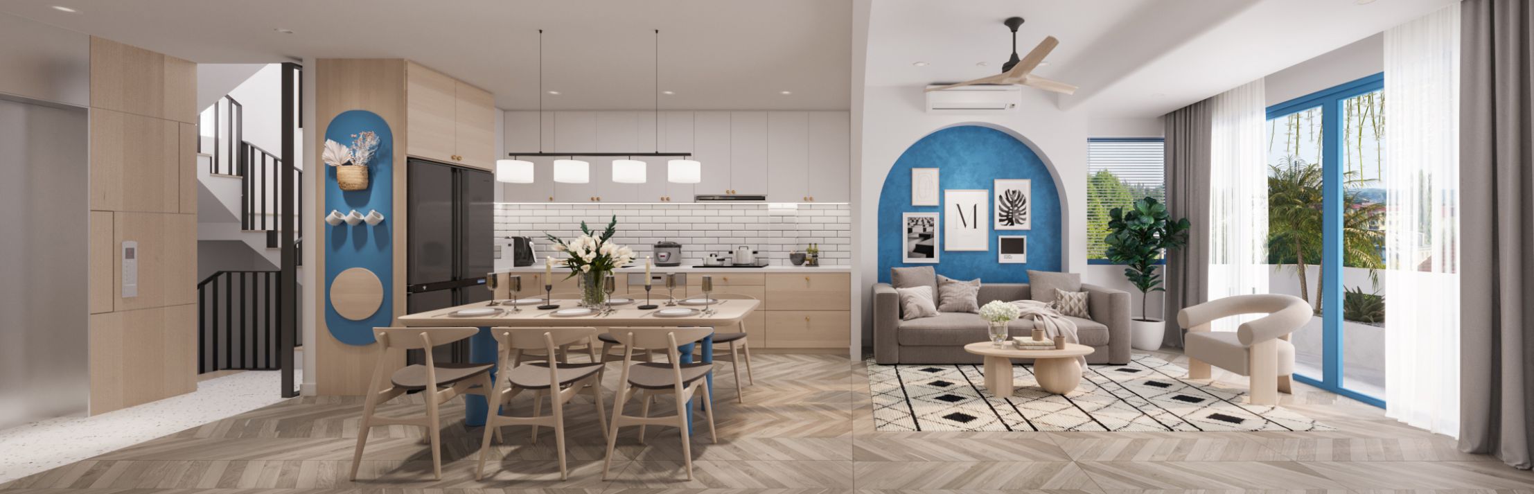 DỊU DÀNG NHẸ NHÀNG CÙNG THIẾT KẾ ĐỊA TRUNG HẢI NHÀ PHỐ GÒ VẤP